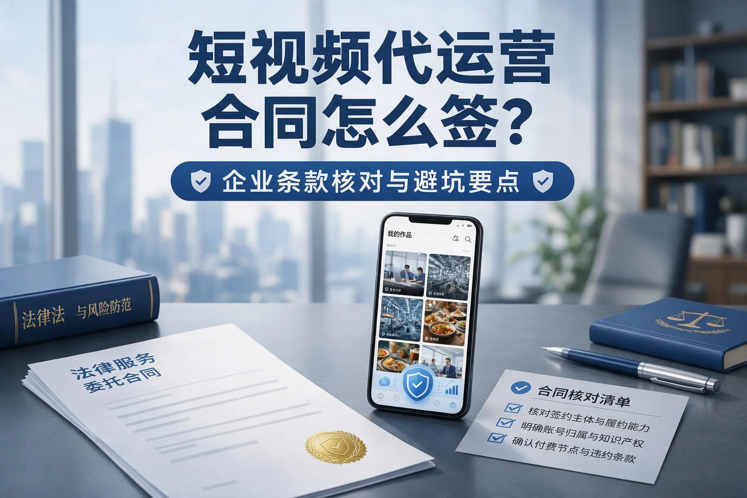 短视频代运营合同怎么签?柳州企业条款核对与避坑要点