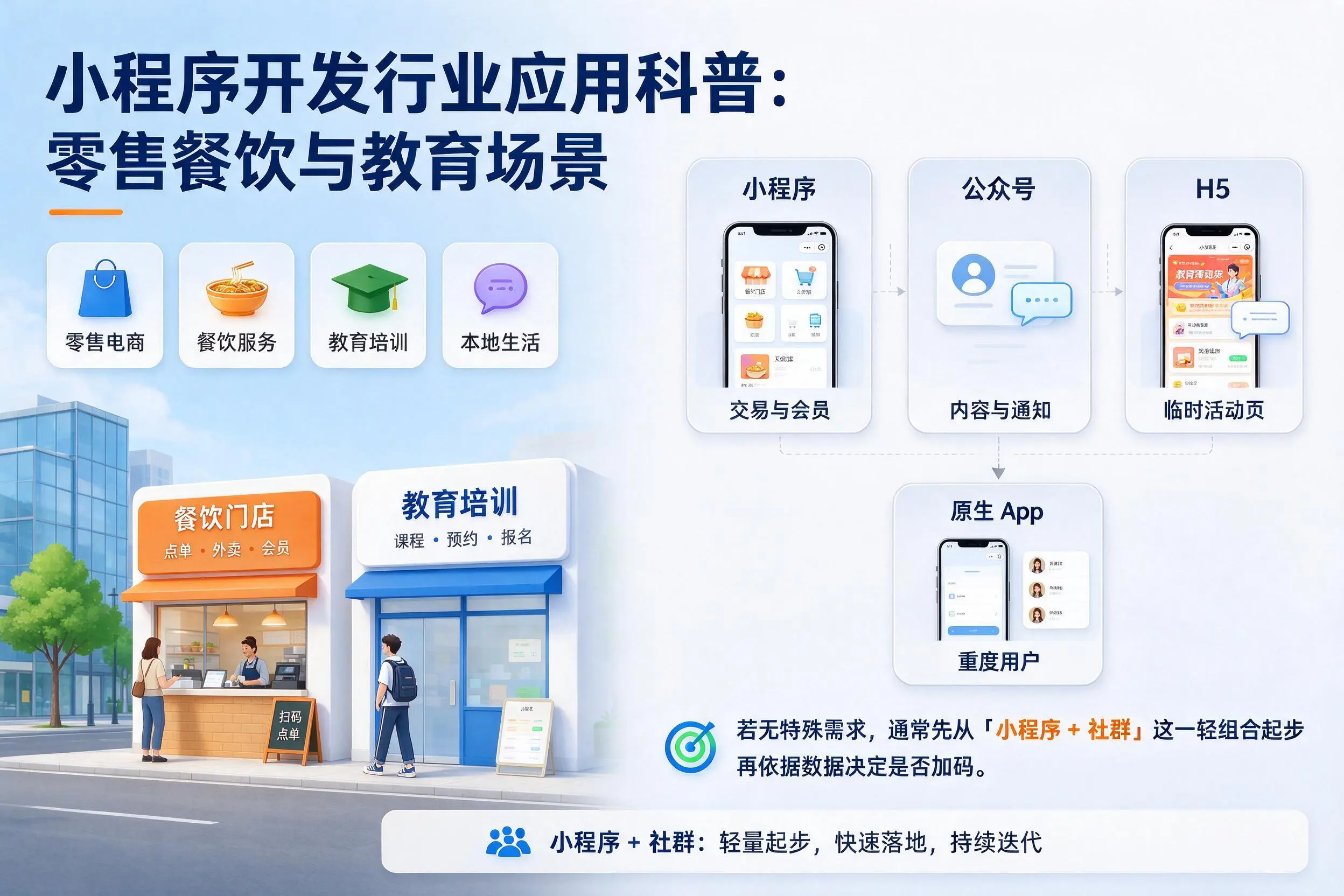 柳州小程序开发行业应用科普:零售餐饮与教育场景