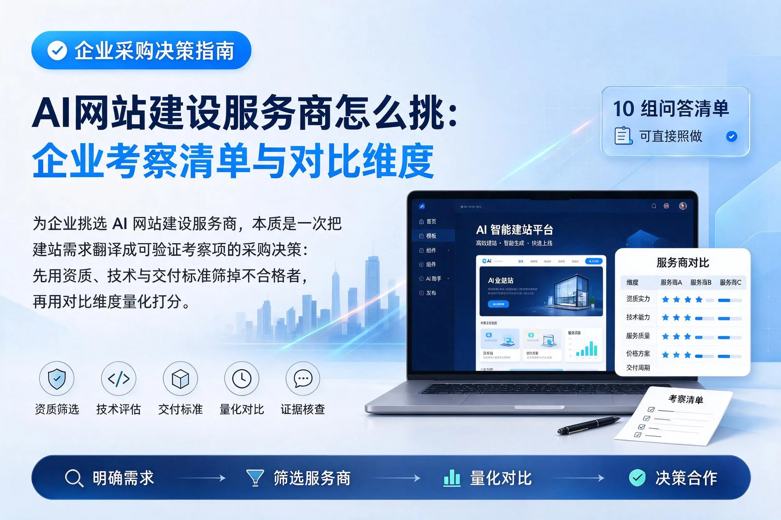 AI网站建设服务商怎么挑：柳州企业考察清单与对比维度