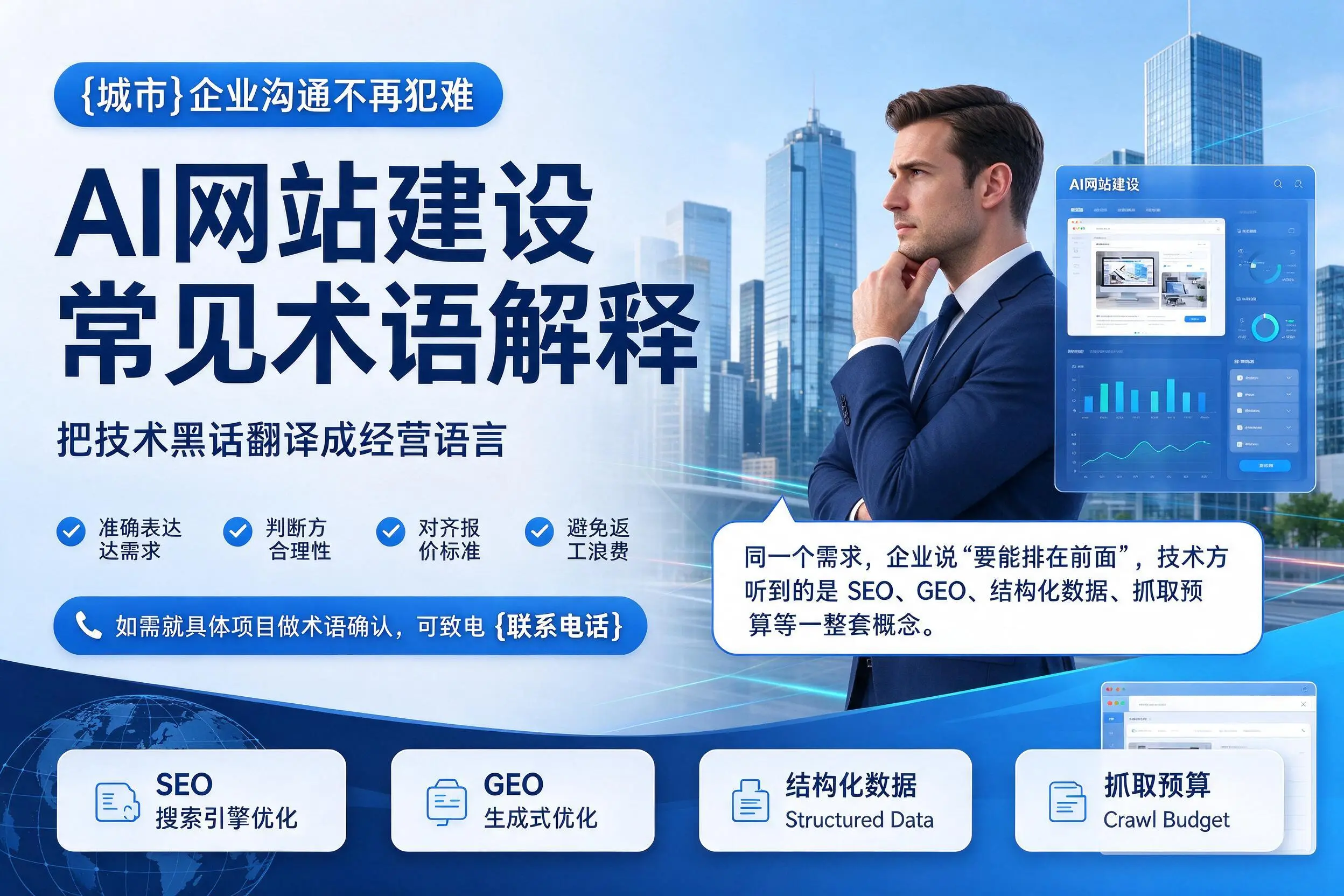 AI网站建设常见术语解释，柳州企业沟通不再犯难
