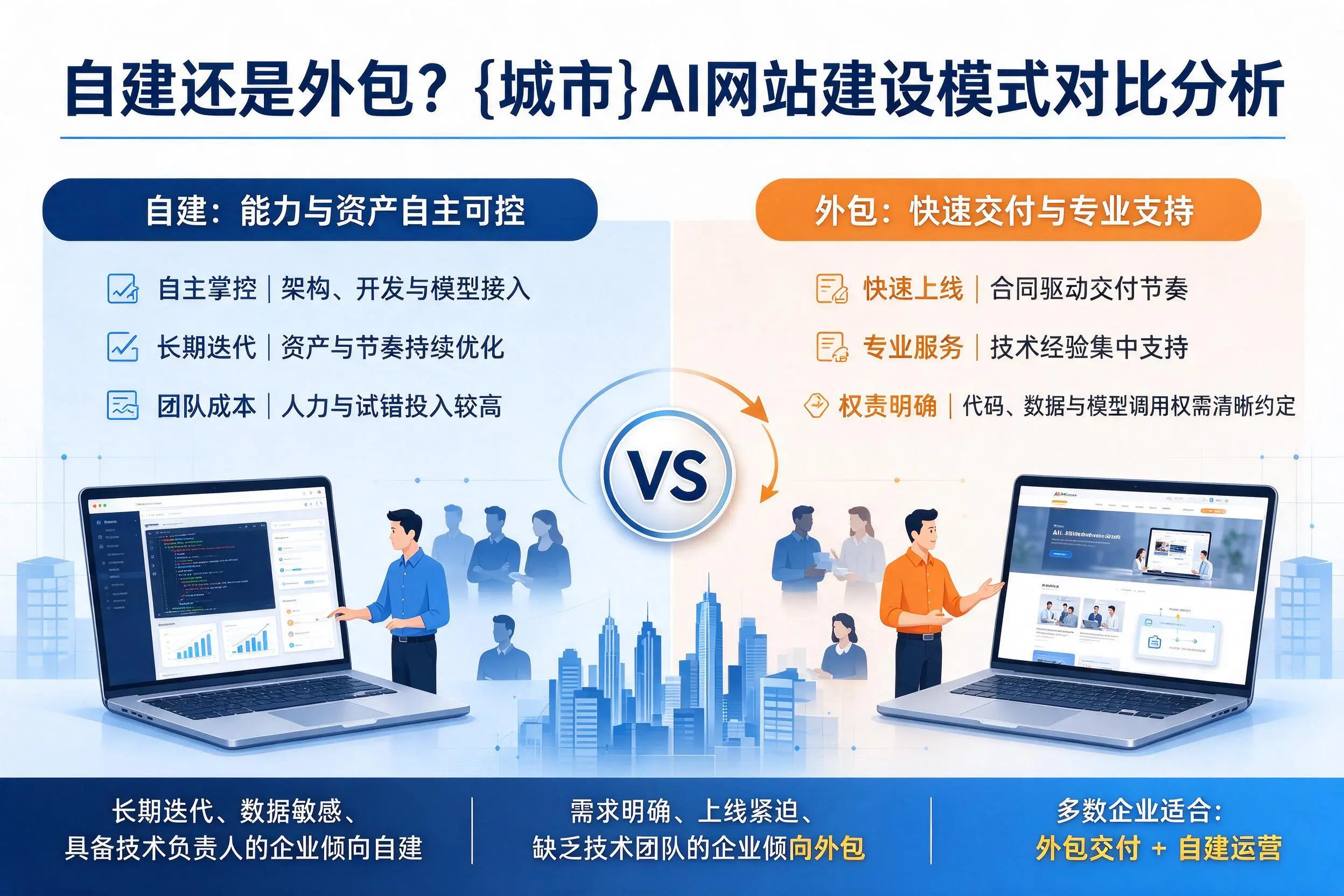 自建还是外包?柳州AI网站建设模式对比分析